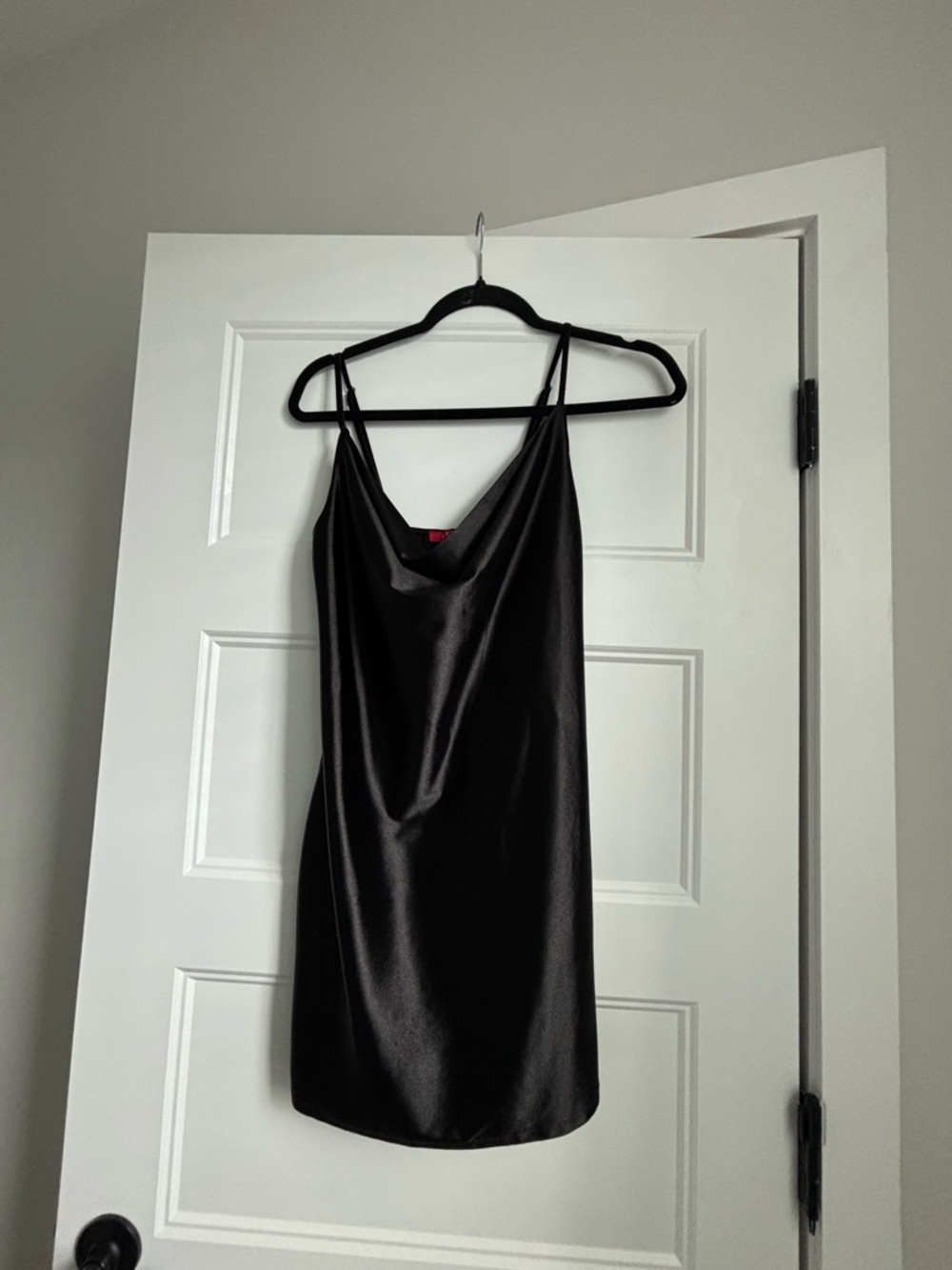Guess Black Satin Mini Slip Dress